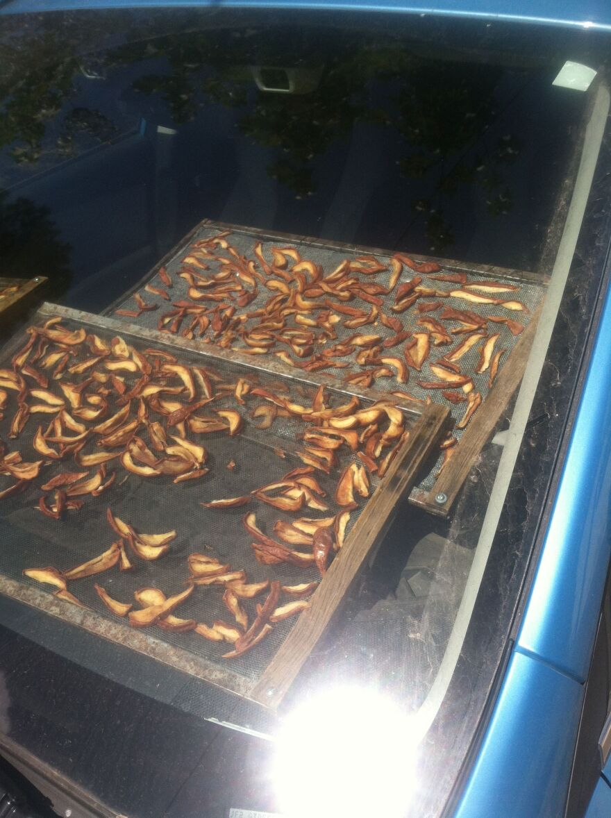 Fruit can be dried quickly in a parked car.