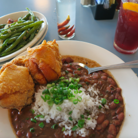 Red beans and rice at High Hat Cafe in New Orleans.