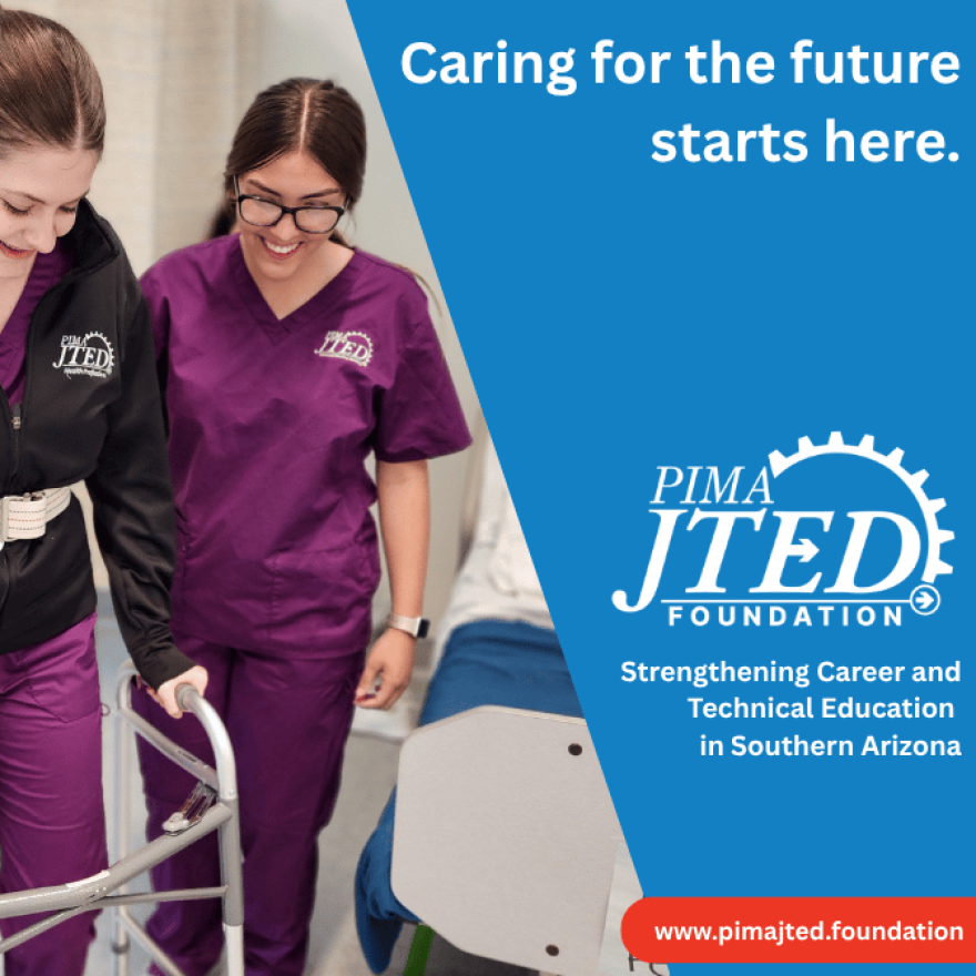 Pima JTED "Caring for the future starts here" advertisement. 