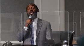 Former Jacksonville City Council member Garrett Dennis speaks during a council meeting.