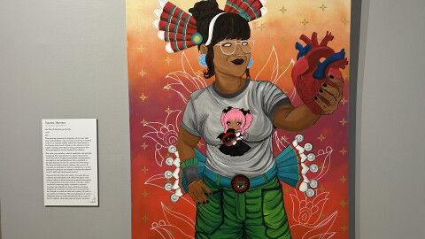 "She Who Walks Between Works" painting by artist Natasha Martinez