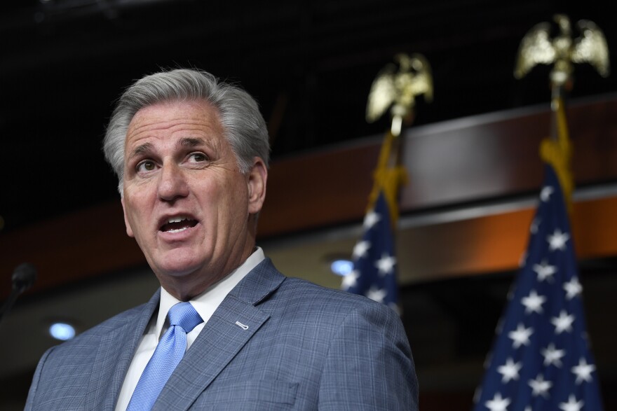 House Minority Leader Kevin McCarthy said Tuesday that the prepared testimony of Lt. Col. Andrew Vindman was "wrong."