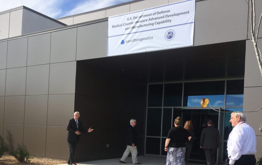 The DOD opened Nanotherapeutics in Alachua Wednesday, December 7, 2016 to develop and produce drugs to protect U.S. troops and the country in the case of surprise attacks. (Janiece Sebris/WUFT News)