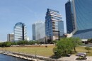 Crews have been laying grass this week at the site of the now-demolished Jacksonville Landing.