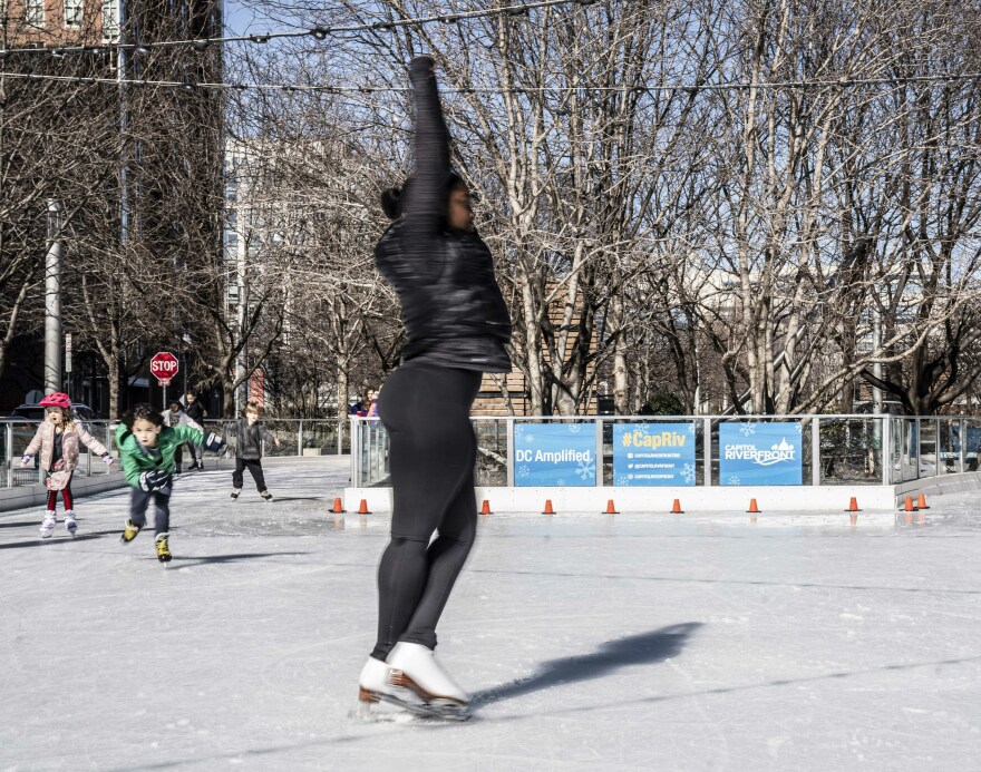 Maya James shows off her skills at Canal Park Ice Rink in Washington, D.C.