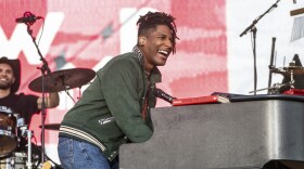  File - Jon Batiste performs during the Bourbon and Beyond Music Festival in Louisville, Ky., on Sept. 17, 2023. Batiste received six Grammy nominations on Friday. (Photo by Amy Harris/Invision/AP, File)