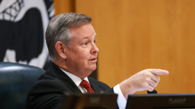 County Judge Tim O’Hare speaks during a Tarrant County Commissioners Court meeting Aug. 4, 2026, in Fort Worth.