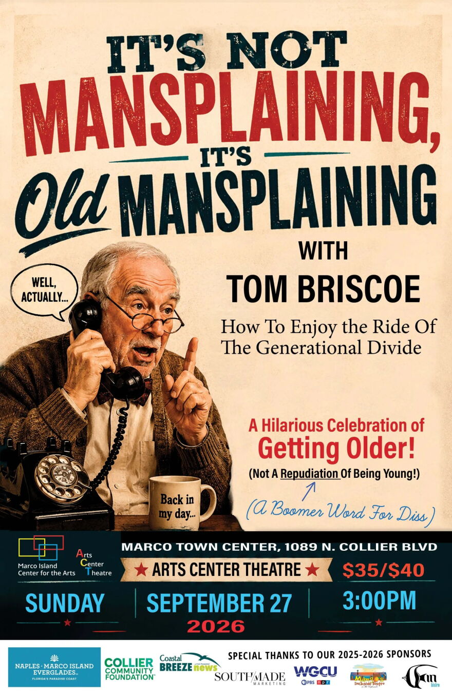 Marco Island Center for the Arts poster for 'Mansplaining' show.