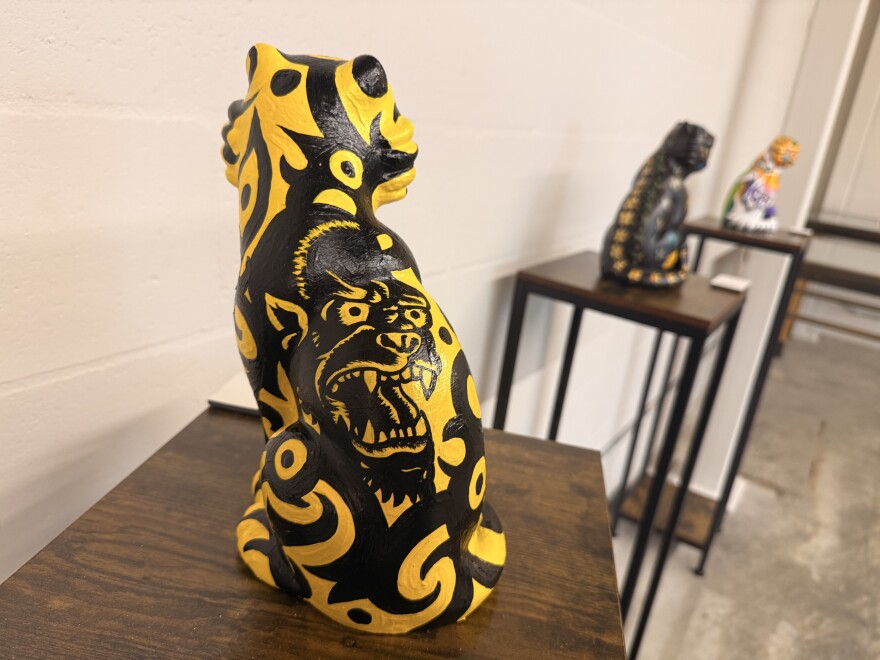 Korean tigers are on display at a Kaka‘ako exhibit.