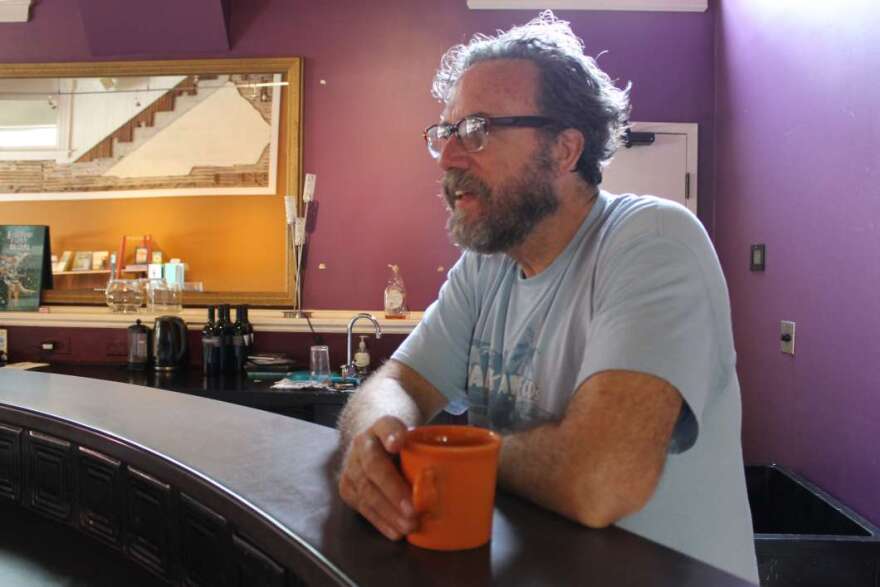 Pat Greene at the bar of the Gallery at Avalon Island in Orlando. "I want this to be a smart space, but not an uptight smart space," says Greene. Photo: Matthew Peddie, WMFE