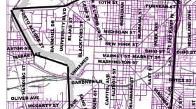 The area where right turn on red will be impacted. (Photo: City of Indianapolis)