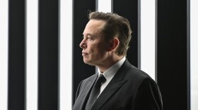 Elon Musk is pictured as he attends the start of the production at Tesla's "Gigafactory" on March 22, 2022 in Gruenheide, southeast of Berlin. (Patrick Pleul/POOL/AFP via Getty Images)