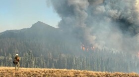  The Four Corners wildfire is burning west of Lake Cascade in Central Idaho.