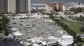 Damaged structures are seen in the wake of Hurricane Ian, Thursday, Sept. 29, 2022, in Fort Myers Beach, Fla.