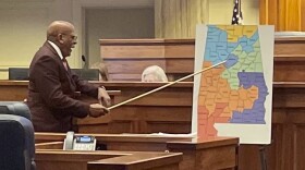 Alabama state Sen. Rodger Smitherman discusses a redistricting proposal during debate at the Statehouse in Montgomery, Ala., on Wednesday, July 19, 2023. Alabama lawmakers face a Friday, July 21, deadline to draw new congressional lines after the U.S. Supreme Court in June upheld a finding that the current state map — with one majority-Black district out of seven in a state that is 27% Black — likely violates the federal Voting Rights Act. (AP Photo/Kim Chandler)