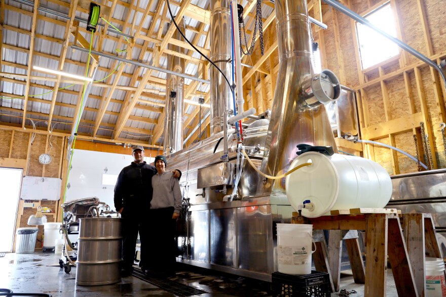 Donna and Jereme Frigon, owners of Gray Jay Mapleworks. When the sap runs the way it did in mid-March — when temperatures in Sandy Bay Township hit nearly 60 degrees — the couple works virtually nonstop.