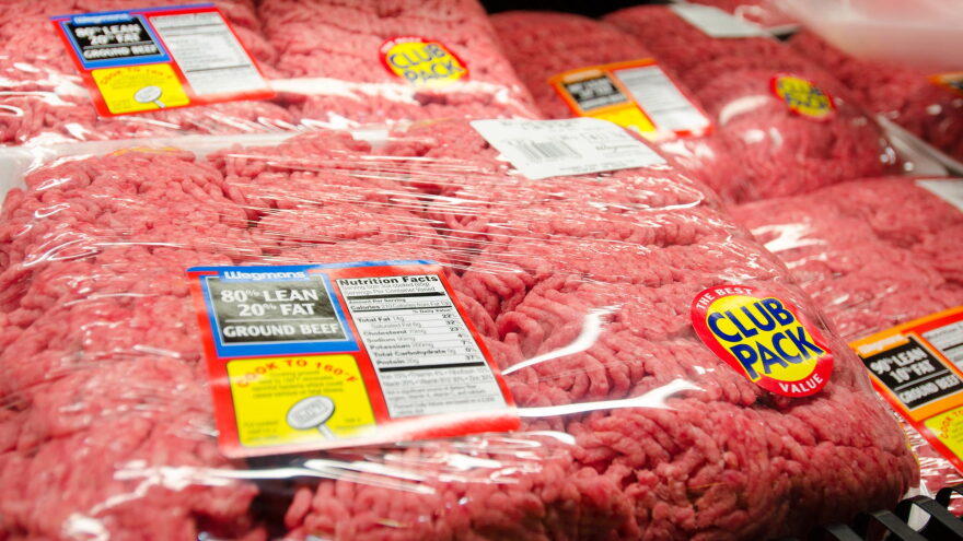 Ground Beef at a grocery store