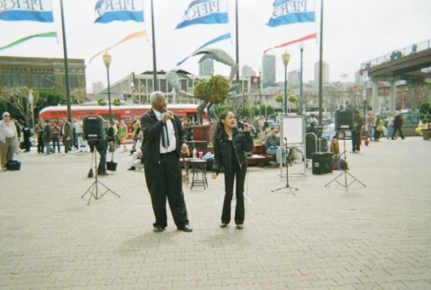 Father and daughter team Maurice and Shanice Hayes serenade crowds as the family business.