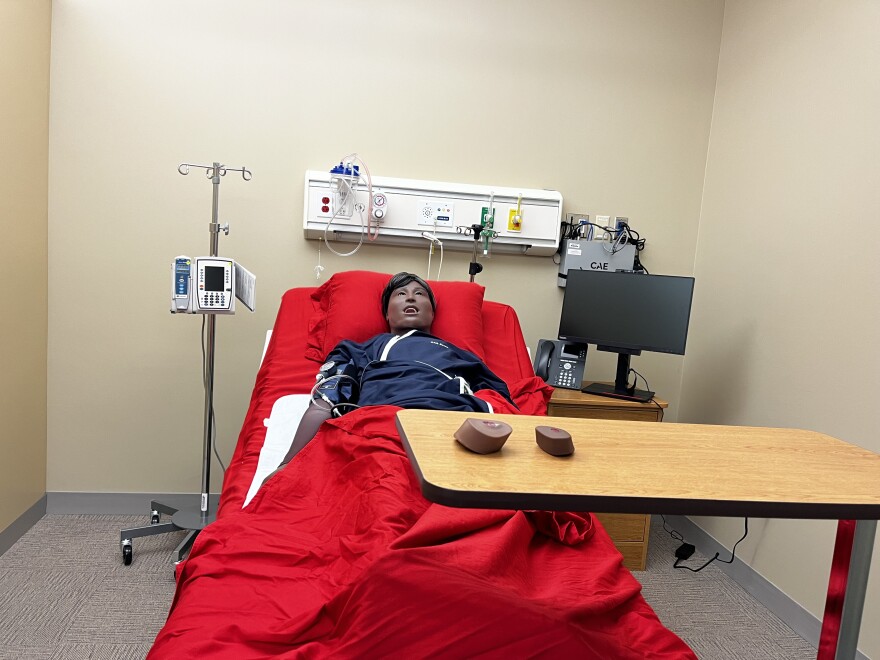 One of the high-fidelity nursing manikins unveiled in the Nursing Simulation Suite at the Bradley University College of Education and Health Sciences