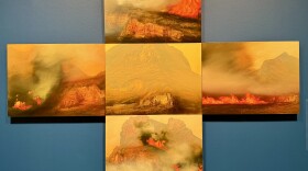 James Lavadour. “Nest of Suns.” Oil on panel.