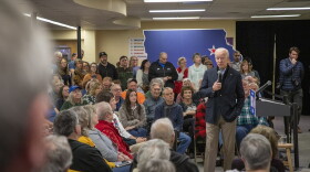 Former Vice President Joe Biden campaigns for president at Tilford Elementary School in Vinton, Iowa on Jan. 4, 2020. (Clay Masters/Iowa Public Radio)