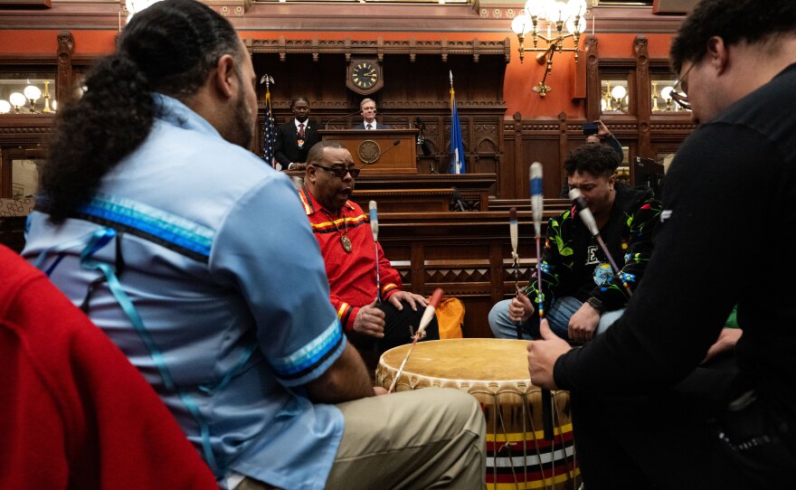 As part of Pemberton’s swearing-in ceremony featured an honor song performed by Native drummers in Hartford Connecticut on January 21, 2026.