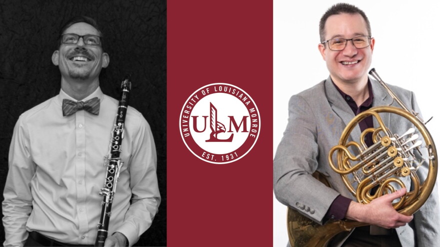 Two ULM music professors performed internationally in the summer of 2026. Scot Humes, DMA (left), performed in South Korea, while James Boldin, DMA (right), performed in Poland.