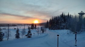 Late January sun as viewed from the NWS office in Fairbanks.