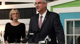 Lt. Gov. Suzanne Crouch, left and Gov. Eric Holcomb during their first campaign together, in 2016.