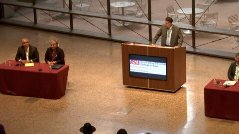 Candidates for Navajo Nation president and vice president met for a debate at Arizona State University this week.