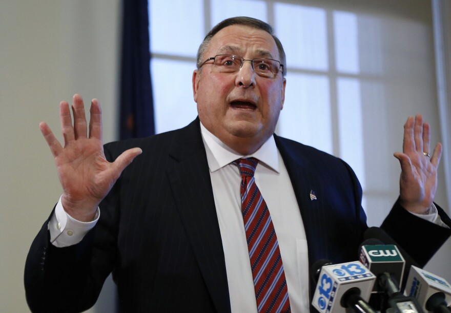 In this Jan. 8, 2016, file photo, Gov. Paul LePage speaks at a news conference at the State House in Augusta, Maine. Critics of LePage on Thursday, Jan. 14, took up a longshot bid to impeach him over allegations of abuse of power. 