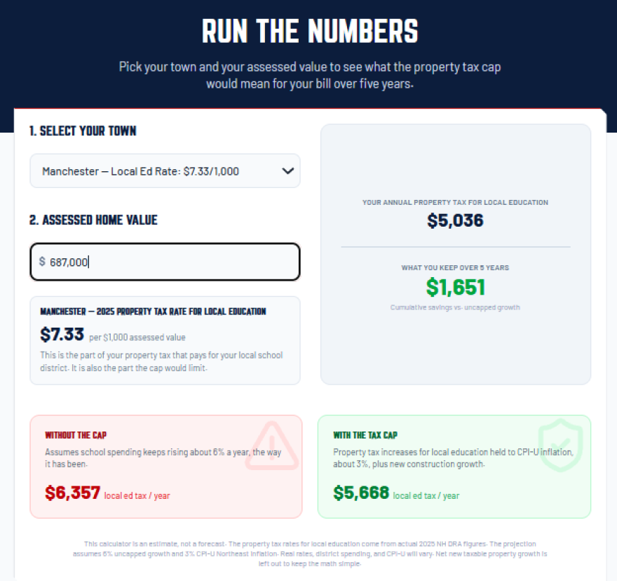 Republican lawmakers created an online calculator for homeowners to estimate their tax savings under a cap. 