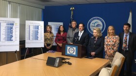 Miami-Dade County Public Schools superintendent Alberto Carvalho and members of the school board announced the results of the latest National Assessment of Educational Progress.