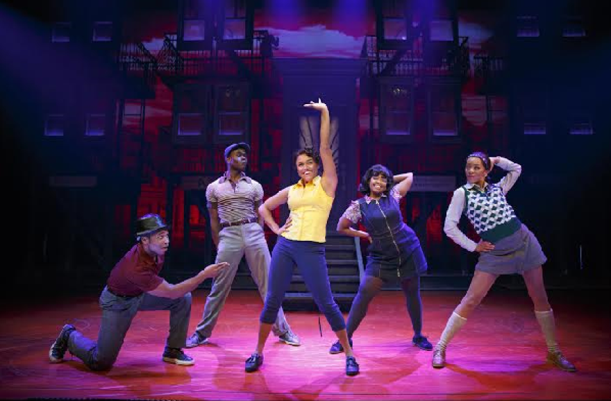 Cast from "A Bronx Tale" featuring Ariana Debose (center) and Gilbert L.Bailey II, Bradley Gibson, Trista Dollison, and Christiani Pitts (L-R)