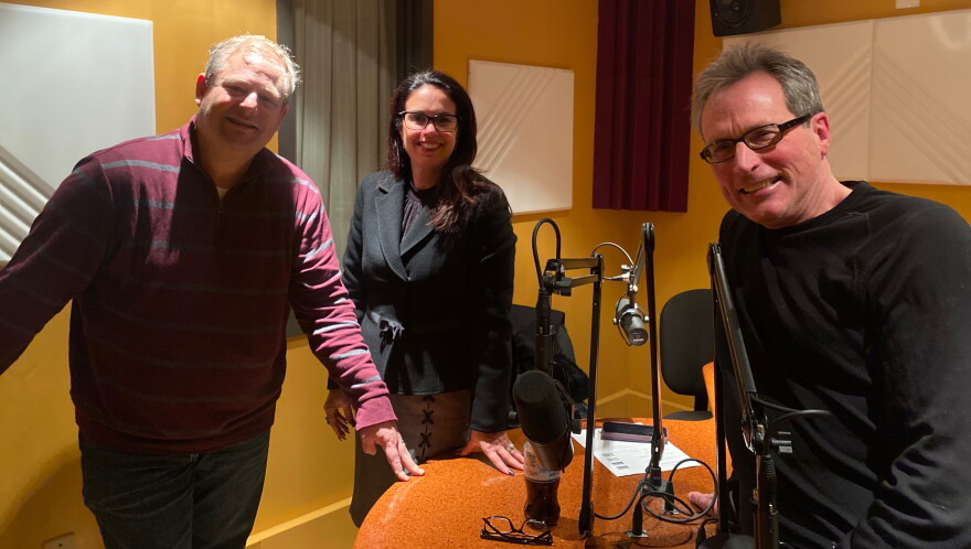 Forrest Morgeson, Ayalla Ruvio, Russ White in the MSU Audio Studios