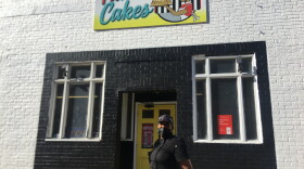 Stefannie Roundtree stands in front of her Gastonia restaurant, Fannie Cakes.