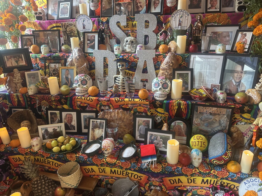 The Dia de los Muertos altar at the Santa Barbara County District Attorney's Office.