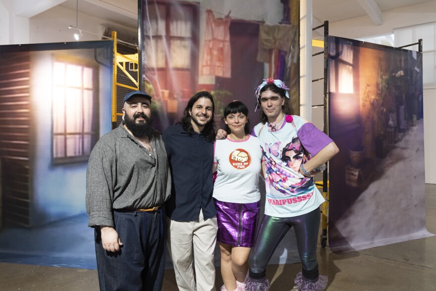 Artists Adrian Edgard Rivera, Daniel Arturo Almeida, Liz Ferrer and Bow Ty at Locust Projects. The artists will participate in a talk on Saturday, Nov. 2, the closing day of their shows.