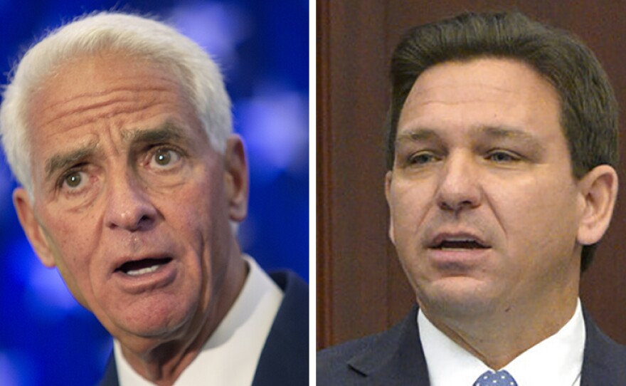 Charlie Crist, left, and Ron DeSantis