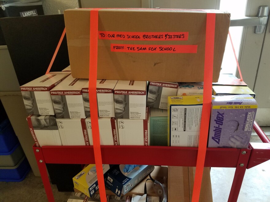 Students from the Sam Fox School of Design and Visual Arts at Washington University donated their supplies of personal protective equipment. 