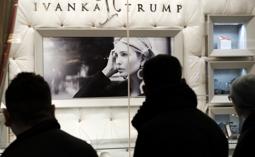 The Ivanka Trump Collection is on display in the lobby of Trump Tower in New York.