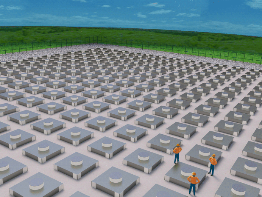 An artist's rendering of the proposed interim nuclear storage facility in southeast New Mexico.