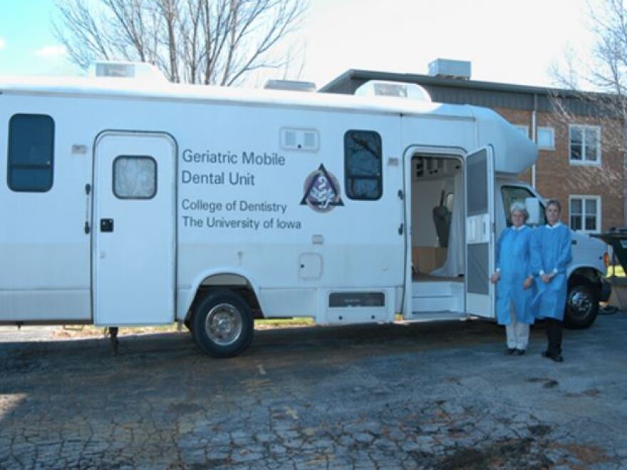 A converted RV designed for mobile dental care