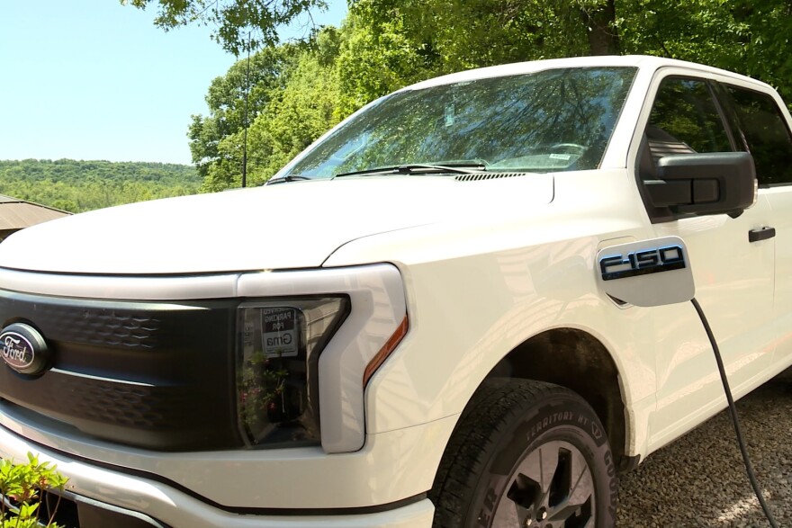 Ellettsville resident John Shassberger charges his EV truck from home every night.