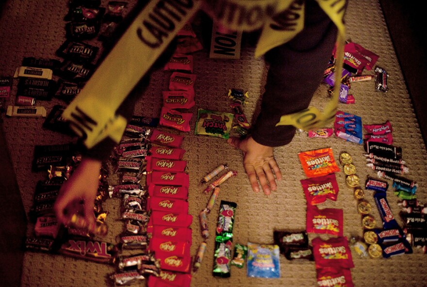 <p>Ben Wallach's "candy shop" of recently acquired Halloween sweets is open for business. </p>