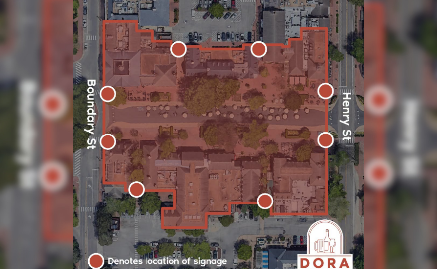 Boundaries for the new Designated Outdoor Refreshment Area.