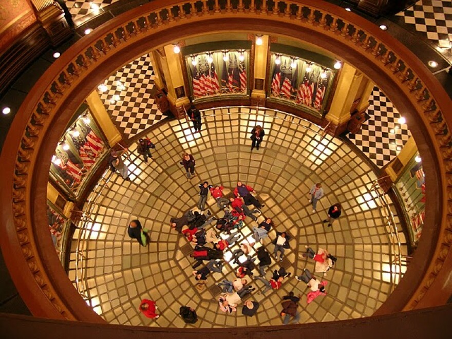 Glass floor inside the Michigan Capitol