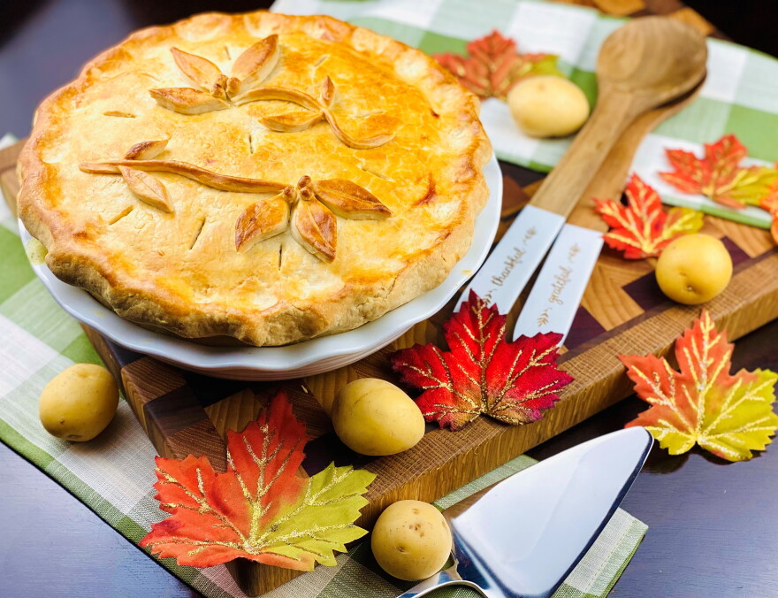 Potato and turkey pot pie - one of endless leftover ideas.