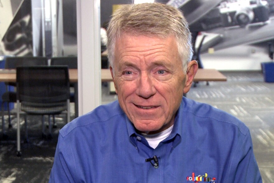 Columbus Mayor Jim Lienhoop in the WFIU/WTIU Newsroom Tuesday afternoon.