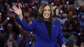 Democratic presidential nominee Vice President Kamala Harris appears at the Fiserv Forum during a campaign rally in Milwaukee, Tuesday, Aug. 20, 2024. (AP Photo/Jacquelyn Martin)